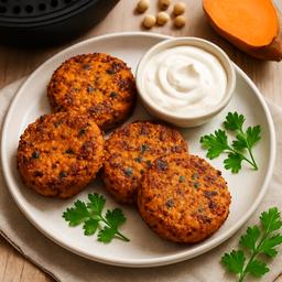 NEW - Crispy Sweet Potato & Chickpea Cakes