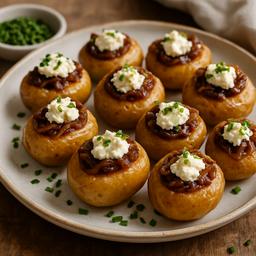 Caramelised Onion and Goat Cheese Stuffed Baby Potatoes