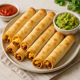 Crispy Baked Bean and Cheese Taquitos