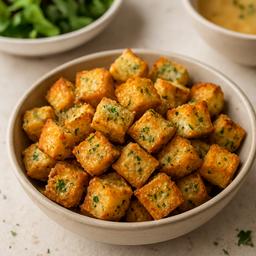 Cheese and Herb Air Fryer Croutons