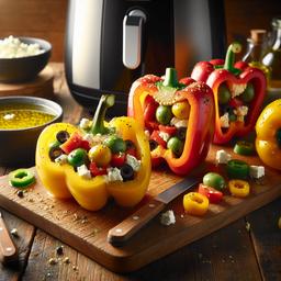 Mediterranean Olive and Feta Stuffed Peppers