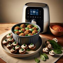 Lentil and Spinach Stuffed Mushrooms