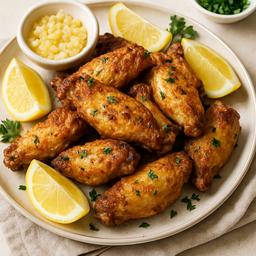 Crispy Lemon Garlic Chicken Wings